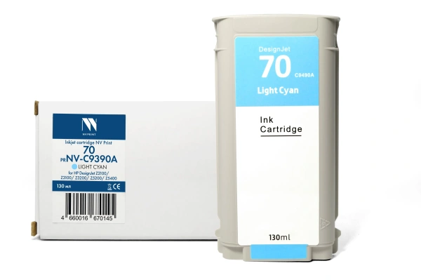 Струйный картридж NVP 70 (NV-C9390A) Light Cyan для HP DesignJet Z2100/Z3100/Z3200 (130 мл)