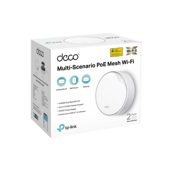 Mesh-система TP-Link Deco X50-PoE(2-pack) (арт. Deco X50-PoE(2-pack))