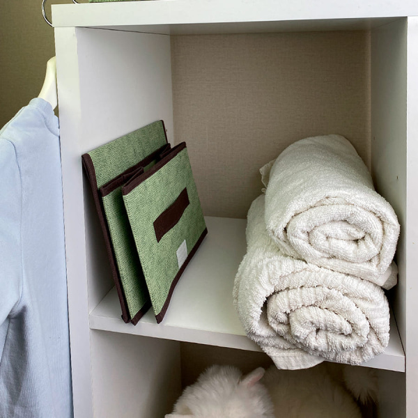 КОРОБ с крышкой для хранения ГЕЛЕОС Линен-16 (19х26,5х16 см) зеленый (арт. ЛИНЕН-16-ЗЛ)