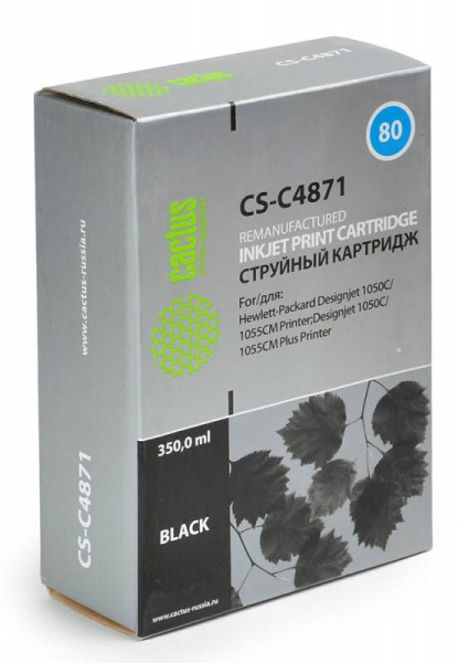 Картридж Cactus Картридж струйный CS-C4871 №80 черный (арт. CS-C4871)