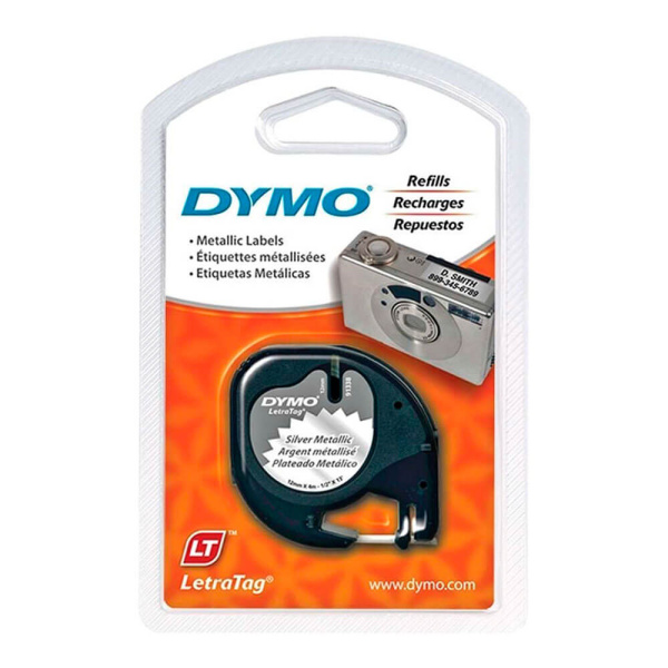 Лента DYMO пластиковая серебряный металик для LT-100H (12 мм x 4 м) (арт. S0721730)