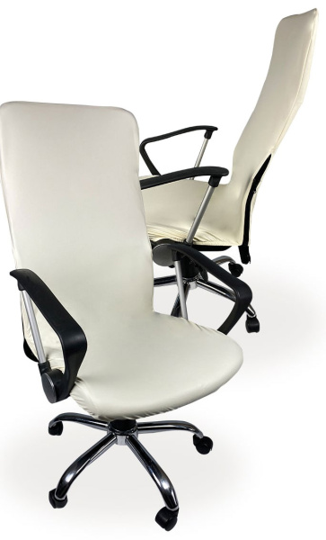 Чехол на компьютерное кресло ГЕЛЕОС 500М (размер М, кожа, белый) (арт. ГЧ00500М)