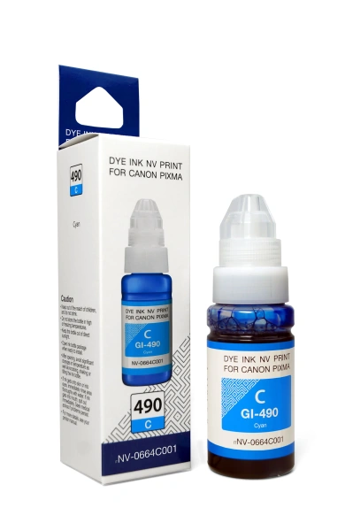 Чернила NVP GI-490C (NV-0664C001) для Canon Pixma G1400/G2400 (70 мл) Cyan (в коробке)